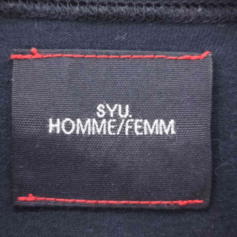 シュウオムフェム SYU. HOMME/FEMM ハーフジップ S/S Tシャツ メンズ 2