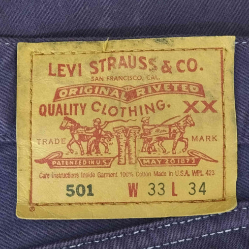 リーバイス Levis 90s 501 USA製 ボタンフライデニムパンツ メンズ 33X34
