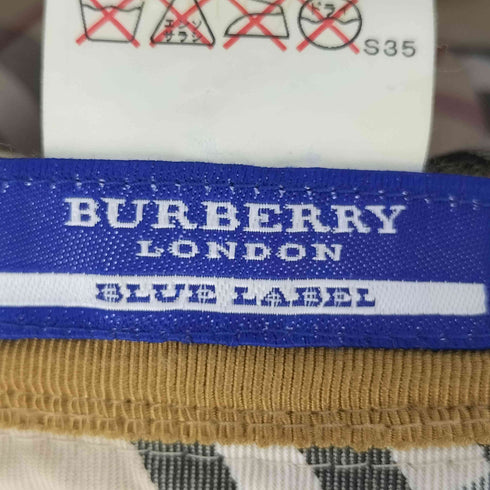 バーバリーブルーレーベル BURBERRY BLUE LABEL ロゴ刺繍 裏地ノバチェック ウールナイロン バケットハット レディース