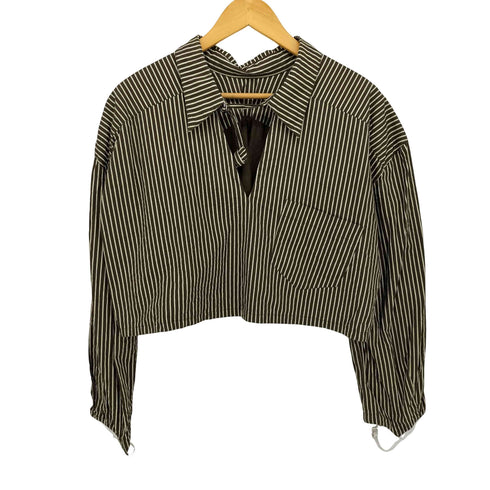 クヌースマーフ Knuth Marf 24SS 2way stripe volume shirt/stripebrown レディース FREE