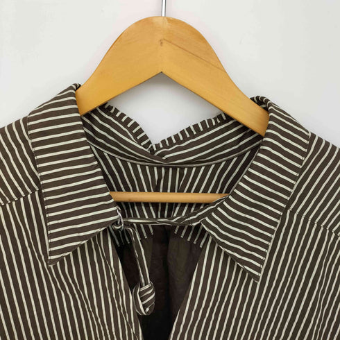 クヌースマーフ Knuth Marf 24SS 2way stripe volume shirt/stripebrown レディース FREE