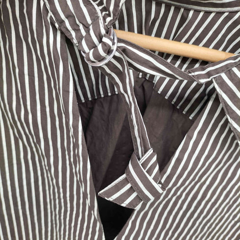 クヌースマーフ Knuth Marf 24SS 2way stripe volume shirt/stripebrown レディース FREE