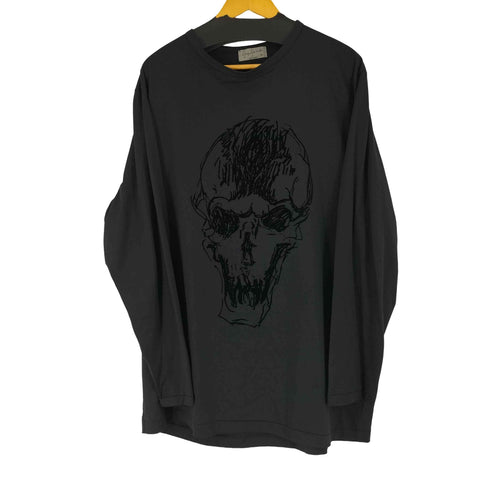 ヨウジヤマモトプールオム Yohji Yamamoto POUR HOMME 天竺スカルプリントクルーネックカットソー メンズ JPN:3