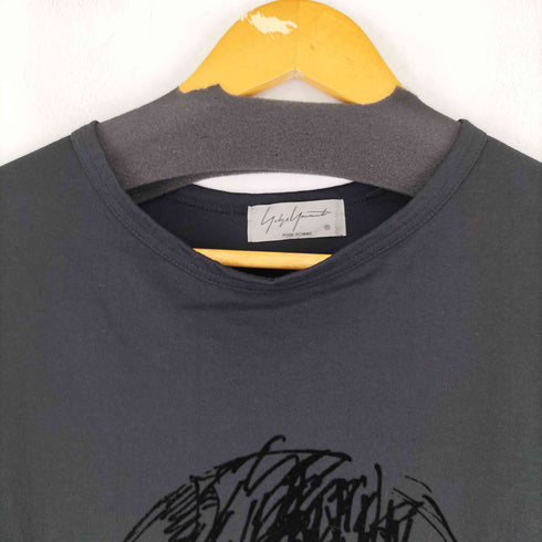 ヨウジヤマモトプールオム Yohji Yamamoto POUR HOMME 天竺スカルプリントクルーネックカットソー メンズ JPN:3
