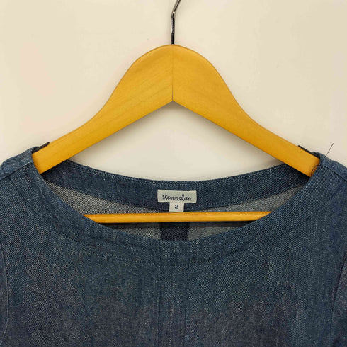 スティーブンアラン Steven Alan USA製 リネン100% S/S クロップド ワンピース レディース US:0-2