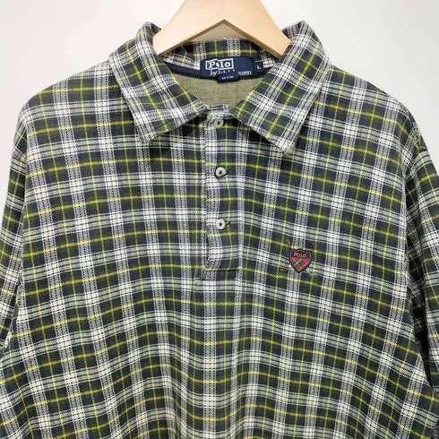 ポロバイラルフローレン Polo by RALPH LAUREN 90S ゴルフエンブレム タータンチェック S/S ポロワンピース レディース import:L