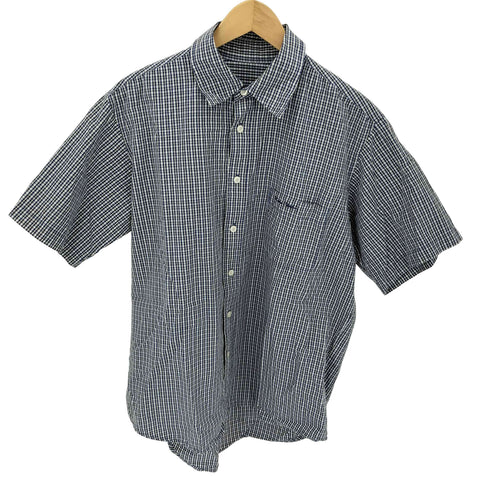 ピエールカルダン pierre cardin コットン ロゴ刺繍 チェック S/S シャツ メンズ import:L