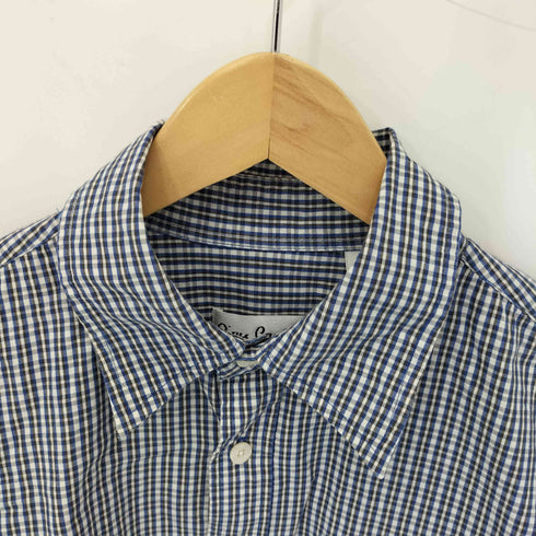 ピエールカルダン pierre cardin コットン ロゴ刺繍 チェック S/S シャツ メンズ import:L