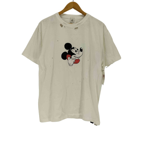 ロクビューティーアンドユースユナイテッドアローズ 6 BEAUTY & YOUTH UNITED ARROWS ダメージ加工 プリントTシャツ レディース JPN:L