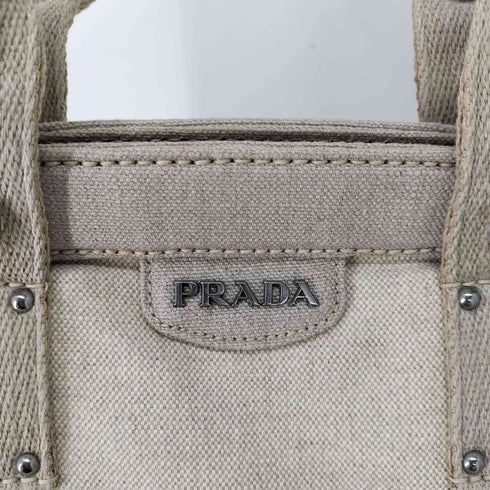 プラダ PRADA デニムキャンバストートバッグ ボストンバッグ レディース