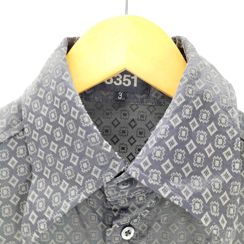 ゴーサンゴーイチプールオム 5351 POUR LES HOMMES レーヨンポリ 総柄 長袖シャツ メンズ JPN:3