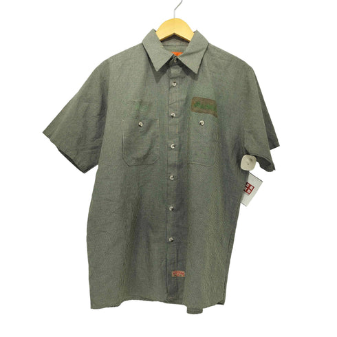 レッドキャップ RED KAP 企業ロゴ S/S 総柄 ワーク シャツ メンズ import:L