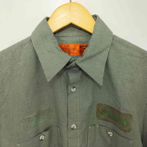 レッドキャップ RED KAP 企業ロゴ S/S 総柄 ワーク シャツ メンズ import:L