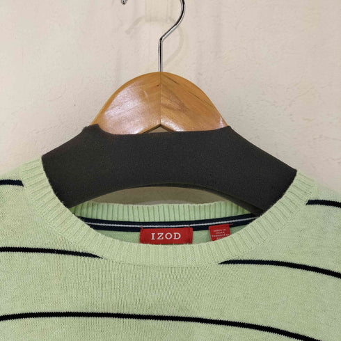 アイゾッド IZOD SWEATER クルーネック ストライププルオーバー メンズ L/G