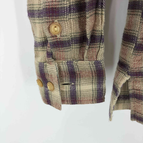 ROYAL ROBBINS 開襟 オンブレチェック 短丈 長袖シャツ メンズ JPN:S