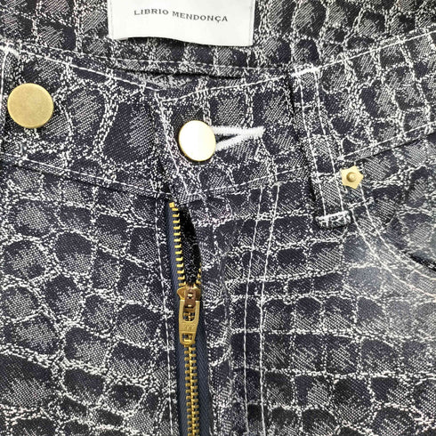 LIBRIO MENDONCA DENIM PANTS TEETH JACQUARD PATTERN デニムジャガードパンツ メンズ JPN:M
