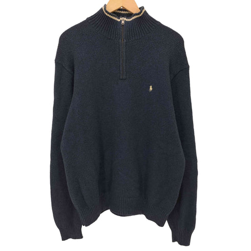 ポロバイラルフローレン Polo by RALPH LAUREN ポニー 刺繍 ハーフジップ コットン ニット メンズ import:XL
