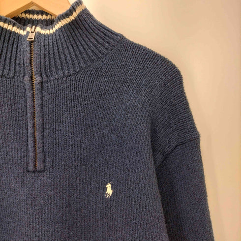 ポロバイラルフローレン Polo by RALPH LAUREN ポニー 刺繍 ハーフジップ コットン ニット メンズ import:XL