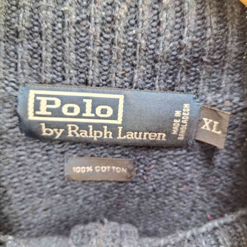 ポロバイラルフローレン Polo by RALPH LAUREN ポニー 刺繍 ハーフジップ コットン ニット メンズ import:XL