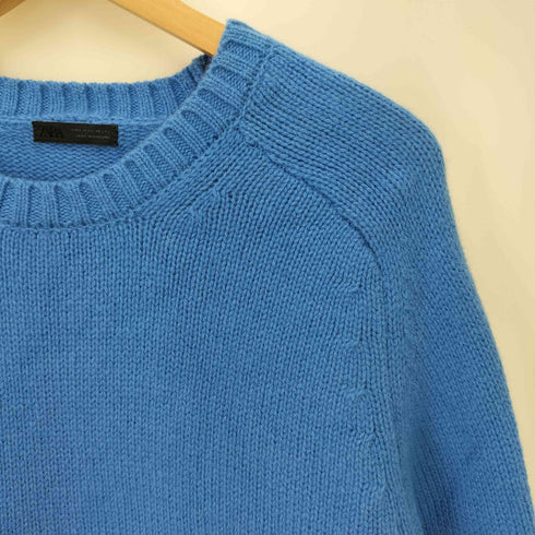 ザラ ZARA WOOL KNIT エルボーパッチ クルーネック ウール ニット メンズ import:L