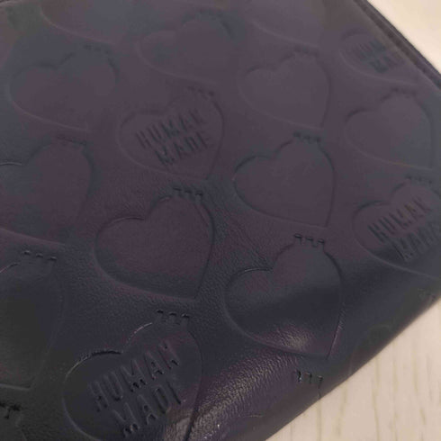 ヒューマンメイド HUMAN MADE LEATHER ZIP WALLET NAVY メンズ