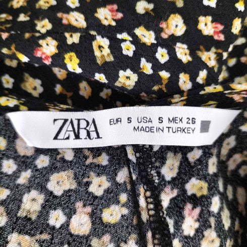 ザラ ZARA 小花柄 レーヨン パフスリーブ ワンピース レディース import:S