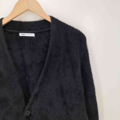 ザラ ZARA FAUX FUR TEXTURED CARDIGAN テクスチャ― シャギー カーディガン メンズ import:XL