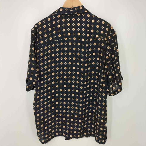 ザラ ZARA FLORAL PRINT SHIRT シアー オープンカラー S/S シャツ メンズ import:L
