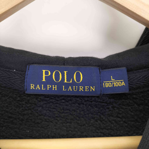 ポロラルフローレン POLO RALPH LAUREN ポニー刺繍 裏地起毛 ドローコード コットンポリ ジップアップ パーカー メンズ import:L