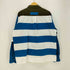 ザンダーゾウ XANDER ZHOU 19ss Blue Striped Rugby Polo ストライプ ラグビー ポロシャツ ラガーシャツ メンズ JPN:48