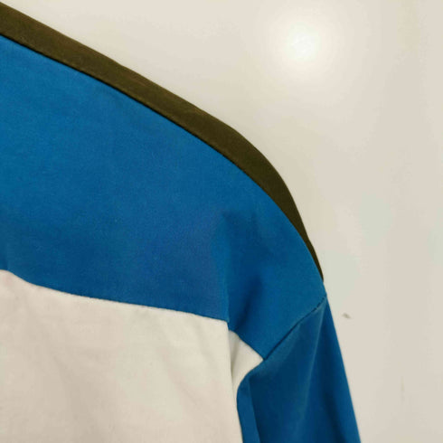 ザンダーゾウ XANDER ZHOU 19ss Blue Striped Rugby Polo ストライプ ラグビー ポロシャツ ラガーシャツ メンズ JPN:48