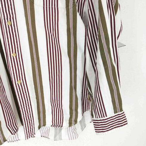 トミーヒルフィガー TOMMY HILFIGER ストライプ柄裾ロゴ刺繍BDシャツ メンズ JPN:XL