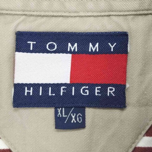トミーヒルフィガー TOMMY HILFIGER ストライプ柄裾ロゴ刺繍BDシャツ メンズ JPN:XL