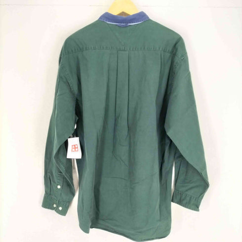 トミーヒルフィガー TOMMY HILFIGER ストライプ切替ロゴ刺繍BDシャツ メンズ JPN:XL