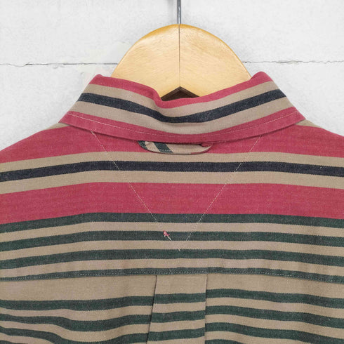 トミーヒルフィガー TOMMY HILFIGER ボーダー柄ロゴ刺繍BDシャツ メンズ JPN:M