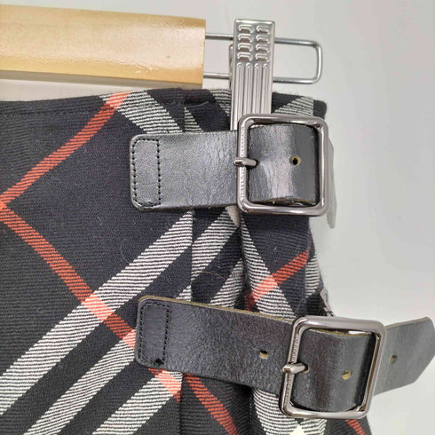 バーバリーブルーレーベル BURBERRY BLUE LABEL チェック柄 ラップスカート レディース 36
