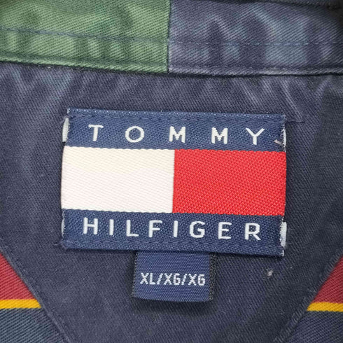 トミーヒルフィガー TOMMY HILFIGER ストライプ柄ロゴ刺繍BDシャツ メンズ JPN:XL