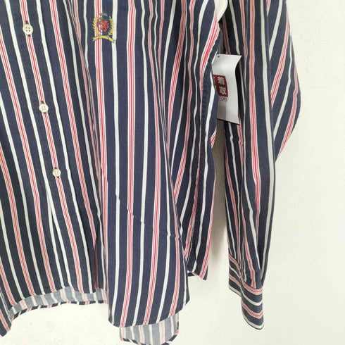 トミーヒルフィガー TOMMY HILFIGER ストライプ柄ロゴ刺繍BDシャツ メンズ JPN:XL