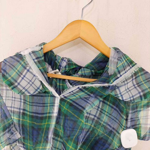 コムデギャルソン COMME des GARCONS チェック柄 ギャザー半袖ブラウス レディース SS