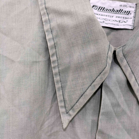 マンハッタン Manhattan 70-80S 襟芯 ダクロンポリ S/Sツイルワークシャツ メンズ XXL