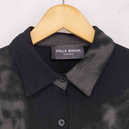 ステラマリアコレツィオーネ stella marina collezione ウエストリボン 半袖シャツワンピース レディース