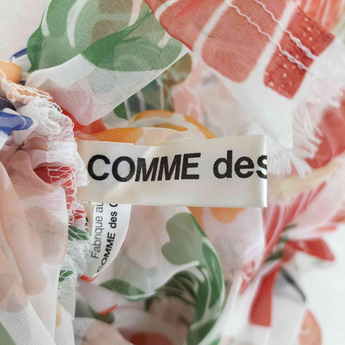 コムデギャルソン COMME des GARCONS 花柄 シアーギャザーシャツ レディース S