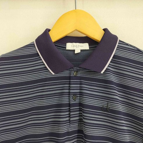 カルバンクラインゴルフ calvin klein golf ロゴ刺繍 ボーダーポロシャツ メンズ M