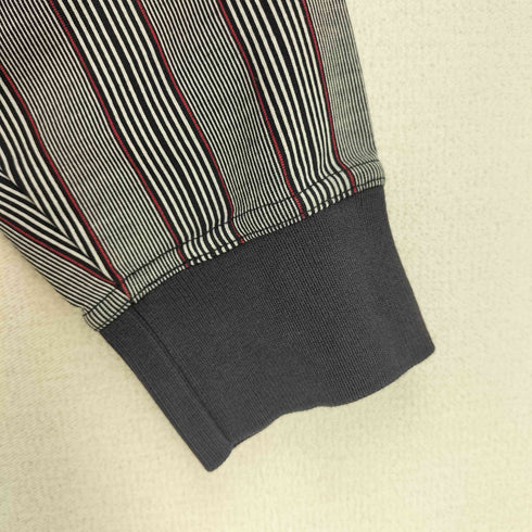 ラバンスポーツ LANVIN SPORT ロゴ刺繍 貝ボタン コットンポリ ボーダー長袖ポロシャツ メンズ 38