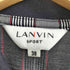 ラバンスポーツ LANVIN SPORT ロゴ刺繍 貝ボタン コットンポリ ボーダー長袖ポロシャツ メンズ 38