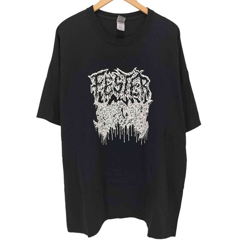 デスメタル ロゴ グラフィック プリント S/S Tシャツ メンズ import:XXL