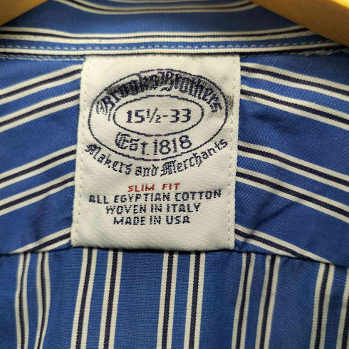 ブルックスブラザーズ BROOKS BROTHERS SLIM FIT USA製 ダブルカフス ストライプシャツ メンズ 15 2/1 33