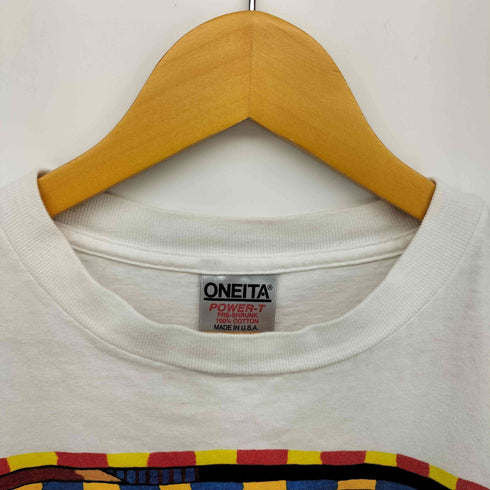 オニータ ONEITA Ⓒ1992 USA製 deep sea espresso フロントプリント S/S Tシャツ メンズ import:L