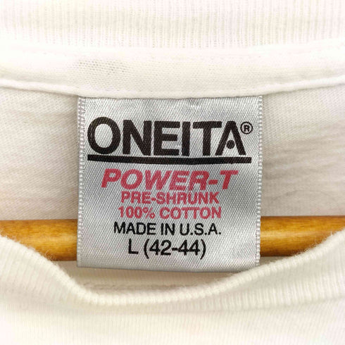 オニータ ONEITA Ⓒ1992 USA製 deep sea espresso フロントプリント S/S Tシャツ メンズ import:L