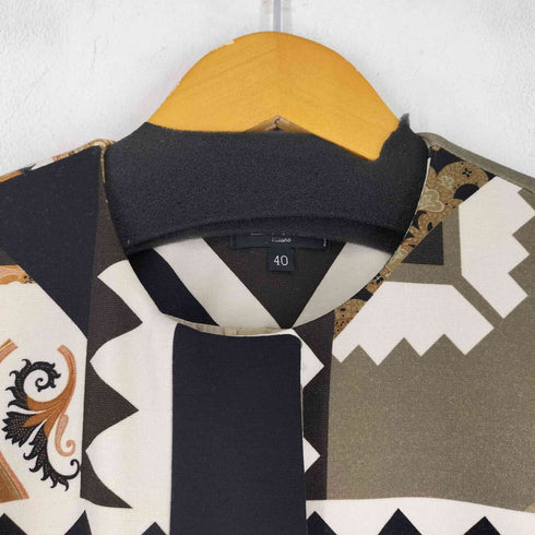エトロ ETRO 総柄ノーカラージャケット レディース 40